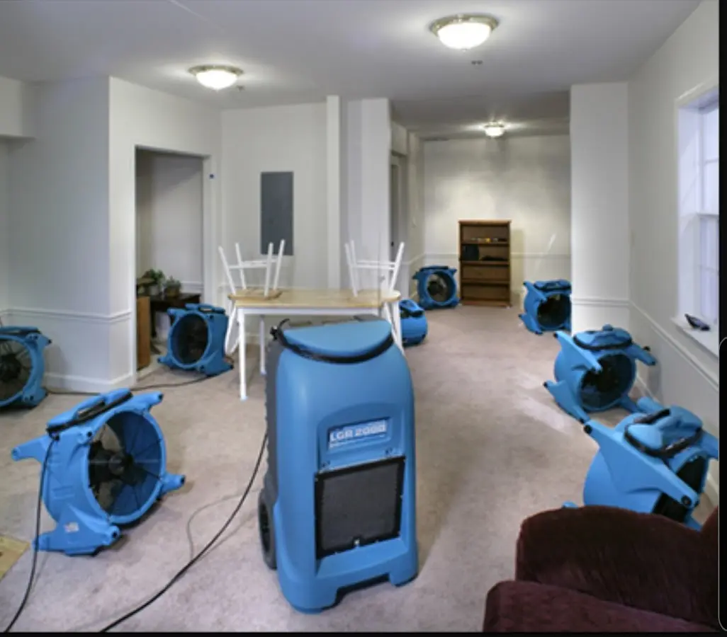 Air movers and dehumidifier setup for Water Extraction & Removal in Birdsboro